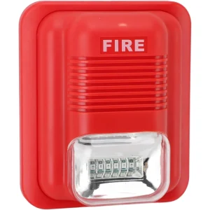 Audible and Visual Fire Alarm Device, Plastic Sound and Light Fire Alarm Warning Strobe Siren Alert Security System for Residential Buildings