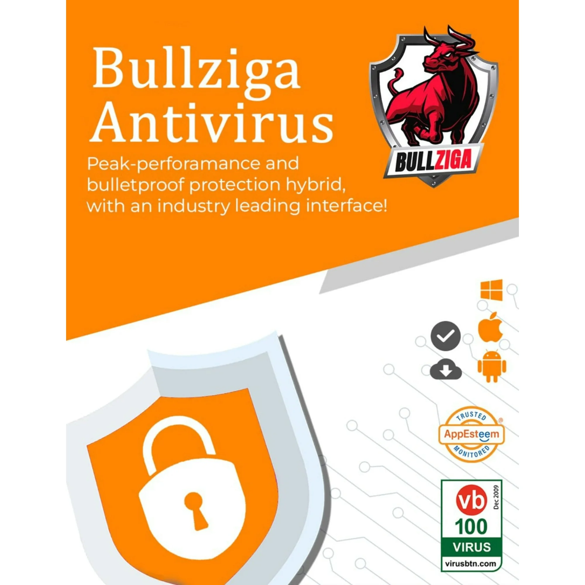 BullZIGA: Antivirus Software for Windows, Mac, Android, iOS (Key Card), 1 User