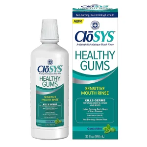 CloSYS Healthy Gums Oral Mouthwash, Gentle Mint, 32OZ
