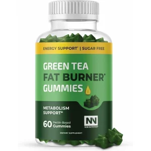 Green Tea Fat Burner Gummies for Weight Loss | Metabolism Boost & Appetite Suppressant with Green Coffee Bean Extract & Garcinia Cambogia | 60 Gummies