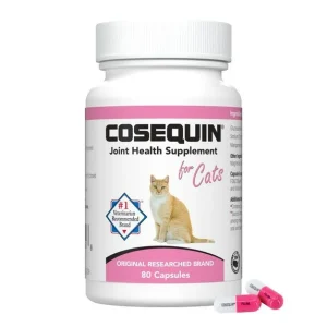 Nutramax Cosequin for Cats Joint Health Supplement, Contains Glucosamine for Cats, Plus Chondroitin, and Omega-3s, Supports Joint and Skin and Coat Health, For All Sizes, 80 Sprinkle Capsules