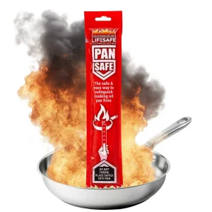 PanSafe Fire Extinguisher by LifeSafe Technologies | Non-Toxic, Non-Hazardous & Eco-Friendly | Made Specifically to Extinguish Cooking Oil and Grease Pan Fires in the Kitchen | 1 Pack