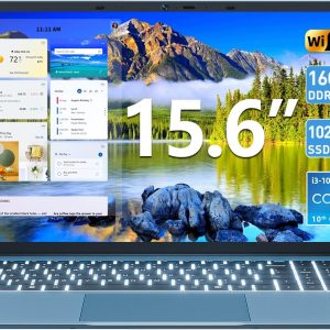 SGIN 15.6 Inch Laptop 16GB RAM 1024GB SSD, Laptops Computer with Core I3, Win 11, Portable Notebook, IPS FHD Display, WiFi 6, 180° Open Angle, Backlit Keyboard
