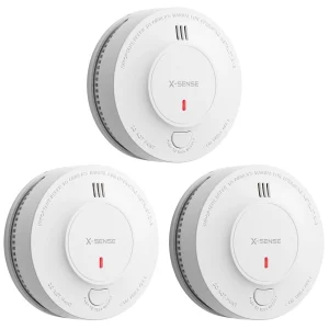 X-Sense Smoke Alarm, 10-Year Battery Fire Alarm Smoke Detector with LED Indicator & Silence Button, 3-Pack
